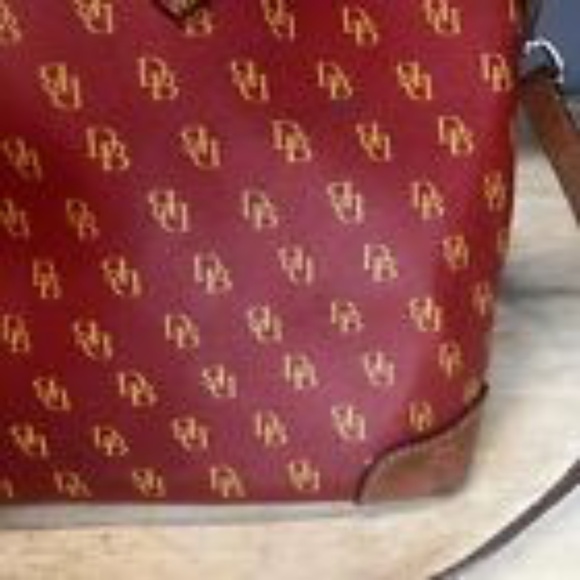 Dooney & Bourke Greta Satchel Handbag Red and Tan Large Purse Used - Picture 8 of 15